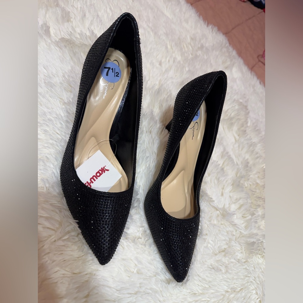 Jessica Simpson Black Sparkle Heels